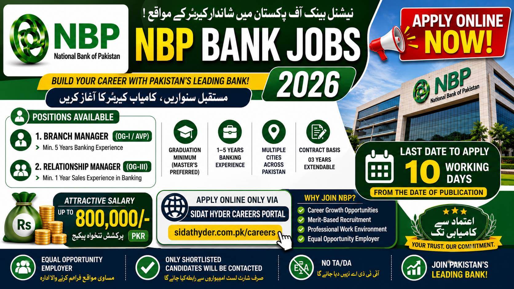 National Bank of Pakistan Jobs 2026